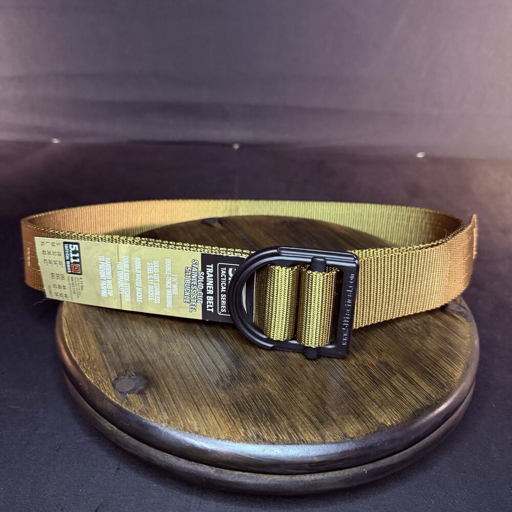 5.11 Tactical Trainer Belt Size Small 28"-30" Tan Heavy Duty Nylon 6000lb Rated
